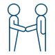 two people shaking hands icon