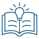 book icon with a lightbulb in it